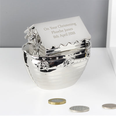 Personalised Silver Noahs Ark Money Box Money Boxes Everything Personal