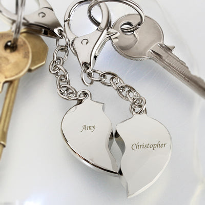 Personalised Two Hearts Keyring Keepsakes Everything Personal