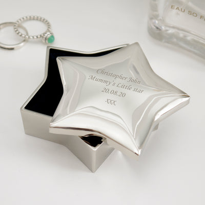 Personalised Star Trinket Box Trinket, Jewellery & Keepsake Boxes Everything Personal