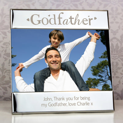 Personalised Silver Godfather 6x4 Photo Frame Photo Frames, Albums and Guestbooks Everything Personal