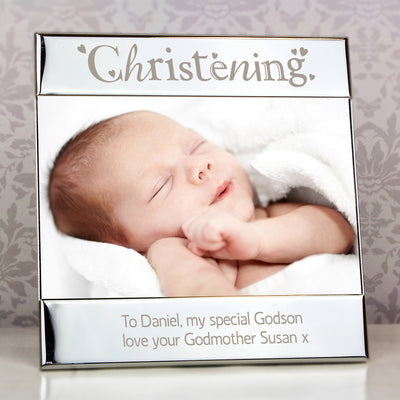 Personalised Silver Christening 6x4 Photo Frame Photo Frames, Albums and Guestbooks Everything Personal