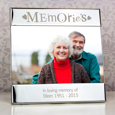 Personalised Silver Memories Square 6x4 Photo Frame Photo Frames, Albums and Guestbooks Everything Personal