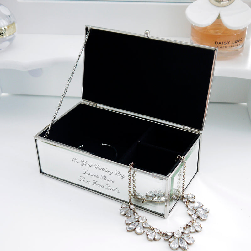 Personalised Mirrored Jewellery Box Trinket, Jewellery & Keepsake Boxes Everything Personal