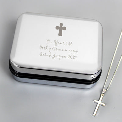 Personalised Cross Necklace and Box Trinket, Jewellery & Keepsake Boxes Everything Personal