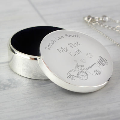 Personalised Train My First Curl Trinket Box Trinket, Jewellery & Keepsake Boxes Everything Personal