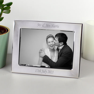 Personalised Silver Plated 6x4 Landscape Photo Frame Photo Frames, Albums and Guestbooks Everything Personal