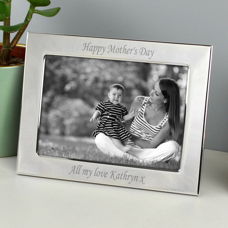 Personalised Silver Plated 6x4 Landscape Photo Frame Photo Frames, Albums and Guestbooks Everything Personal