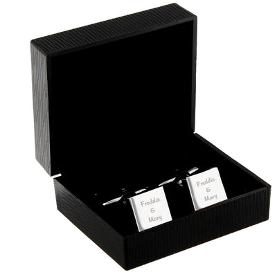 Personalised Square Cufflinks - 3 lines Jewellery Everything Personal