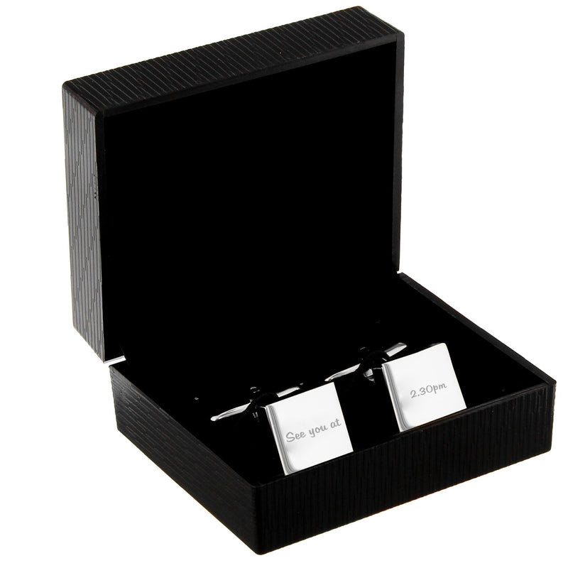 Personalised Square Cufflinks - 1 line Jewellery Everything Personal