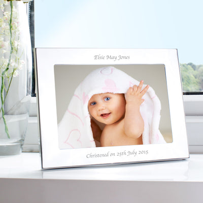 Personalised Silver 7x5 Landscape Photo Frame Photo Frames, Albums and Guestbooks Everything Personal