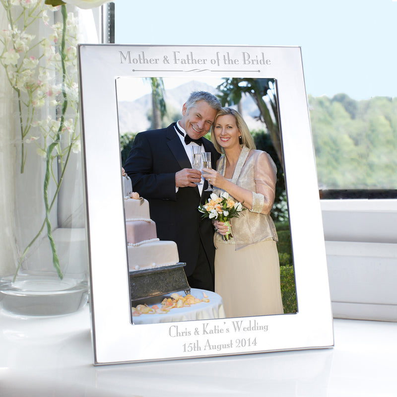 Personalised Silver 5x7 Decorative Mother & Father of the Bride Photo Frame Photo Frames, Albums and Guestbooks Everything Personal