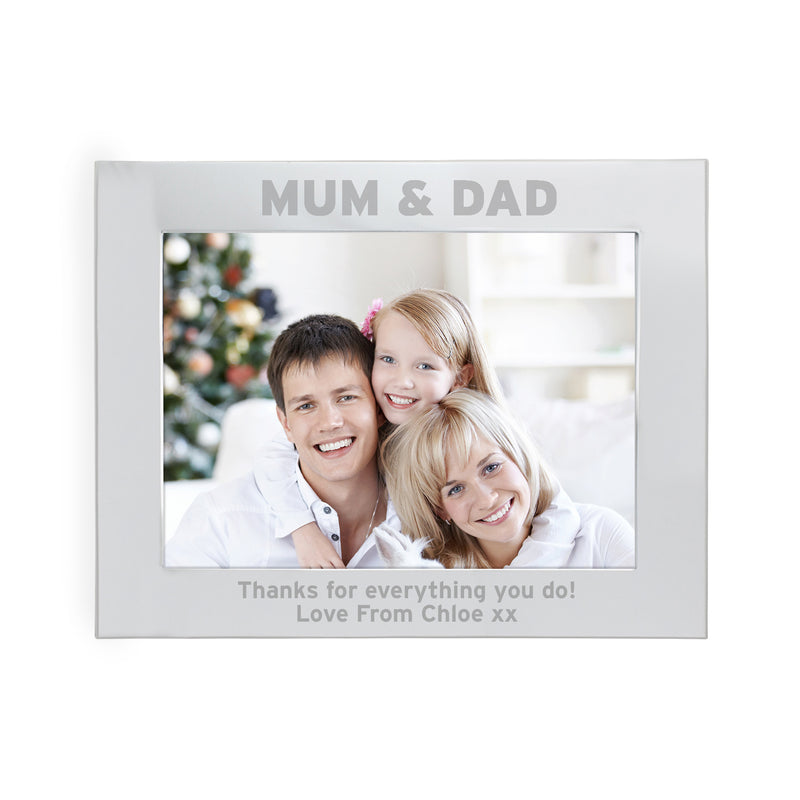 Personalised Silver 7x5 Mum & Dad Photo Frame Photo Frames, Albums and Guestbooks Everything Personal