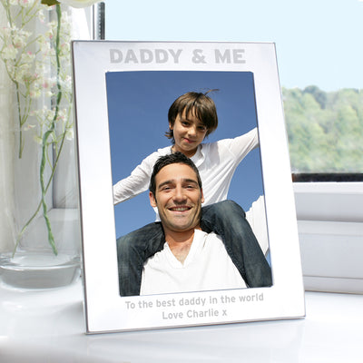 Personalised Silver 5x7 Daddy & Me Photo Frame Photo Frames, Albums and Guestbooks Everything Personal