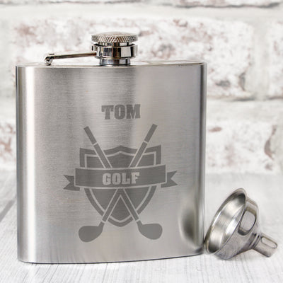 Personalised Golf Hip Flask Glasses & Barware Everything Personal