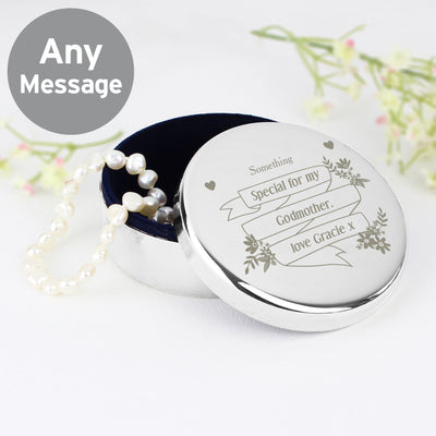 Personalised Garden Bloom Round Trinket Box Trinket, Jewellery & Keepsake Boxes Everything Personal