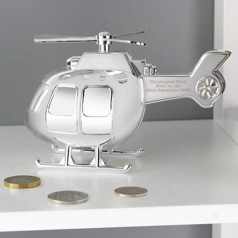 Personalised Helicopter Money Box Money Boxes Everything Personal