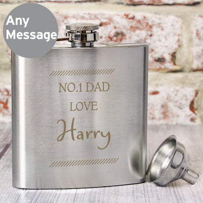 Personalised Classic Stainless Steel Hip Flask Glasses & Barware Everything Personal