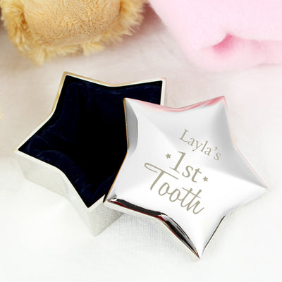 Personalised 1st Tooth Star Trinket Box Trinket, Jewellery & Keepsake Boxes Everything Personal