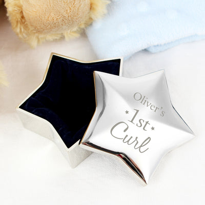 Personalised 1st Curl Star Trinket Box Trinket, Jewellery & Keepsake Boxes Everything Personal