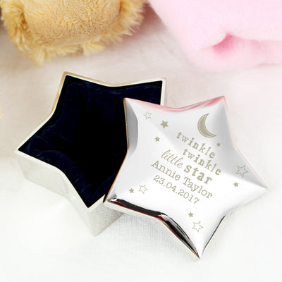 Personalised Twinkle Twinkle Star Trinket Box Trinket, Jewellery & Keepsake Boxes Everything Personal