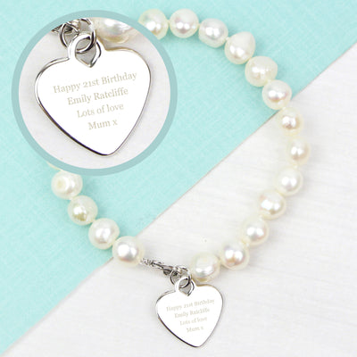 Personalised White Freshwater Pearl Message Bracelet Jewellery Everything Personal