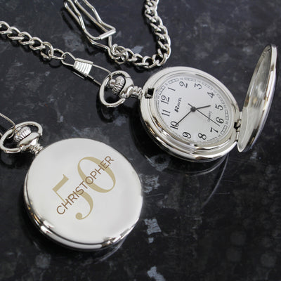 Personalised Birthday Big Age Pocket Fob Watch Clocks & Watches Everything Personal