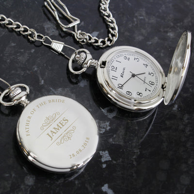 Personalised Classic Pocket Fob Watch Clocks & Watches Everything Personal