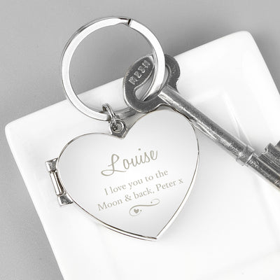 Personalised Swirl Heart Photoframe Keyring Keepsakes Everything Personal