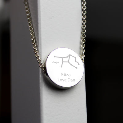 Personalised Virgo Zodiac Star Sign Silver Tone Necklace (August 23rd - September 22nd) Jewellery Everything Personal