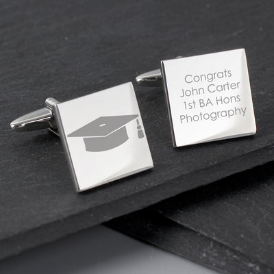 Personalised Graduation Square Cufflinks Jewellery Everything Personal