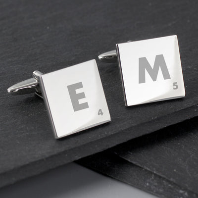 Personalised Initials and Age Square Cufflinks Jewellery Everything Personal