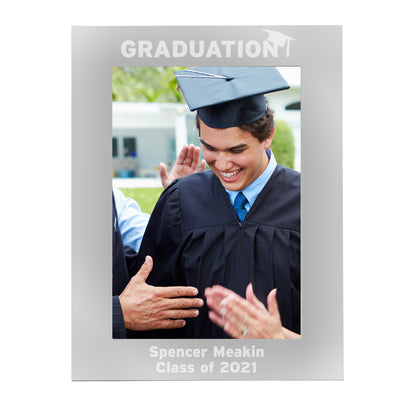 Personalised Graduation 7x5 Silver Photo Frame Photo Frames, Albums and Guestbooks Everything Personal