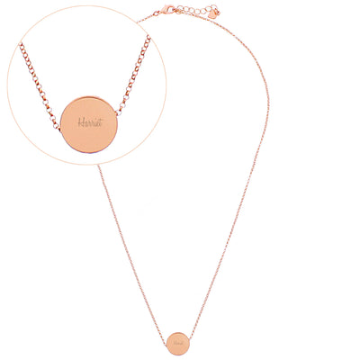 Personalised Rose Gold Tone Disc Necklace Jewellery Everything Personal