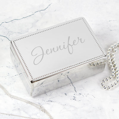 Personalised Name Rectangular Jewellery Box Trinket, Jewellery & Keepsake Boxes Everything Personal