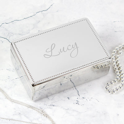 Personalised Rectangular Jewellery Box Trinket, Jewellery & Keepsake Boxes Everything Personal