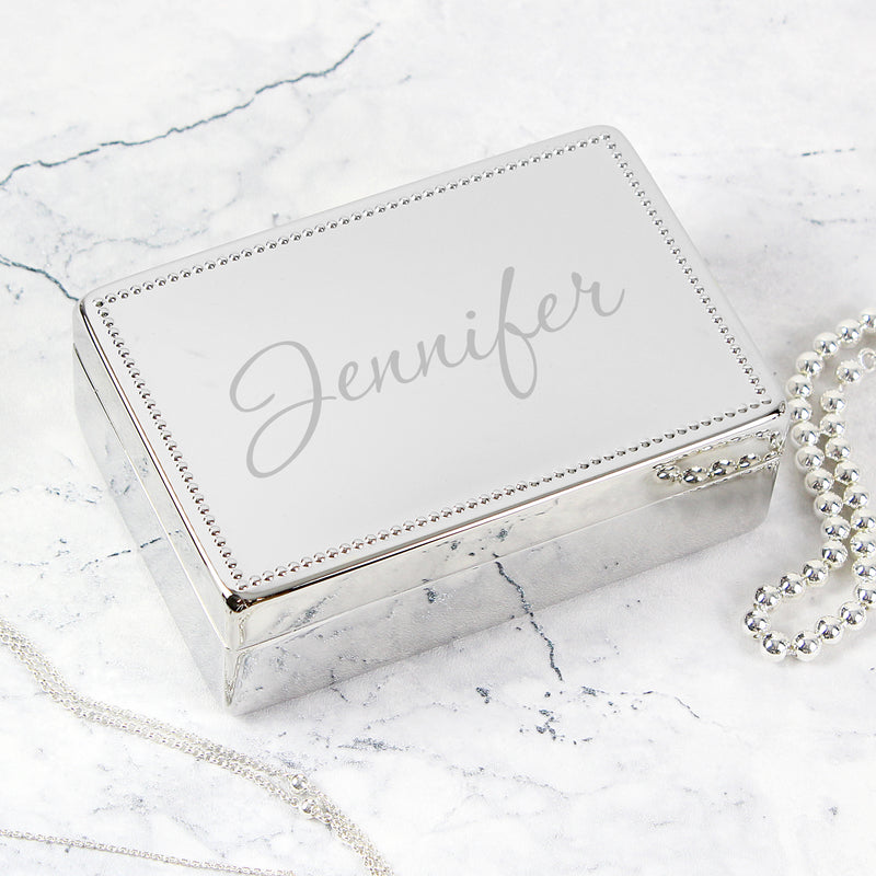 Personalised Rectangular Jewellery Box Trinket, Jewellery & Keepsake Boxes Everything Personal