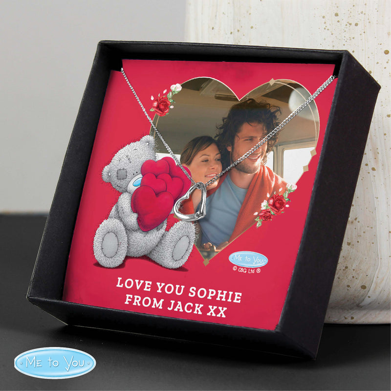 Personalised Me To You Valentines Photo Upload Sentiment Silver Tone Necklace and Box Photo Upload Products Everything Personal
