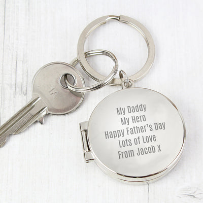 Personalised Free Text Round Photo keyring Keepsakes Everything Personal