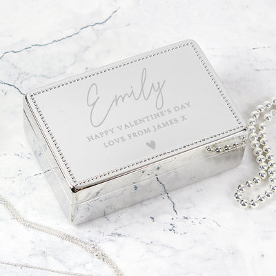 Personalised Name and Message Rectangular Jewellery Box Trinket, Jewellery & Keepsake Boxes Everything Personal
