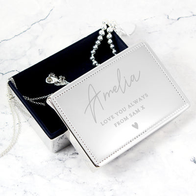 Personalised Rectangular Jewellery Box Trinket, Jewellery & Keepsake Boxes Everything Personal