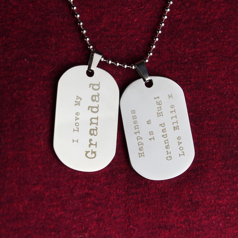 Personalised Steel Double Dog Tag Necklace Jewellery Everything Personal