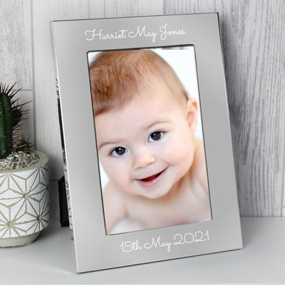 Personalised 7x5 Silver Photo Frame Photo Frames, Albums and Guestbooks Everything Personal