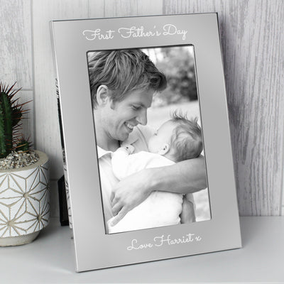 Personalised Free Text 7 x 5 Silver Photo Frame Photo Frames, Albums and Guestbooks Everything Personal