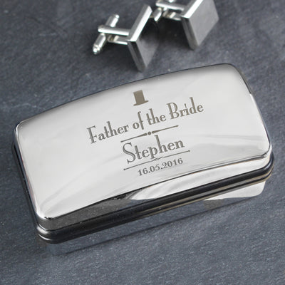 Personalised Decorative Wedding Father of the Bride Cufflink Box Jewellery Everything Personal