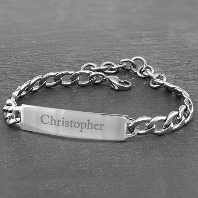 Personalised Stainless Steel Unisex Bracelet Jewellery Everything Personal