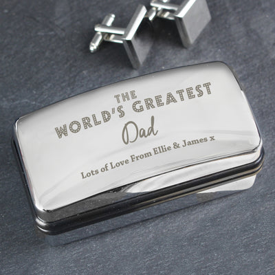 Personalised 'The World's Greatest' Cufflink Box Jewellery Everything Personal