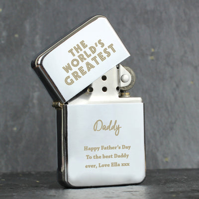 Personalised 'The World's Greatest' Silver Lighter Keepsakes Everything Personal