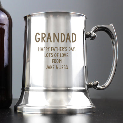 Personalised Free Text Stainless Steel Tankard Glasses & Barware Everything Personal