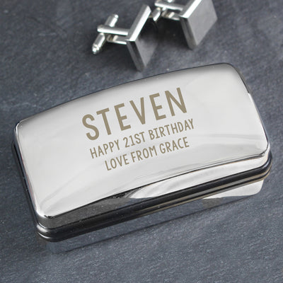 Personalised Free Text Cufflink Box Jewellery Everything Personal