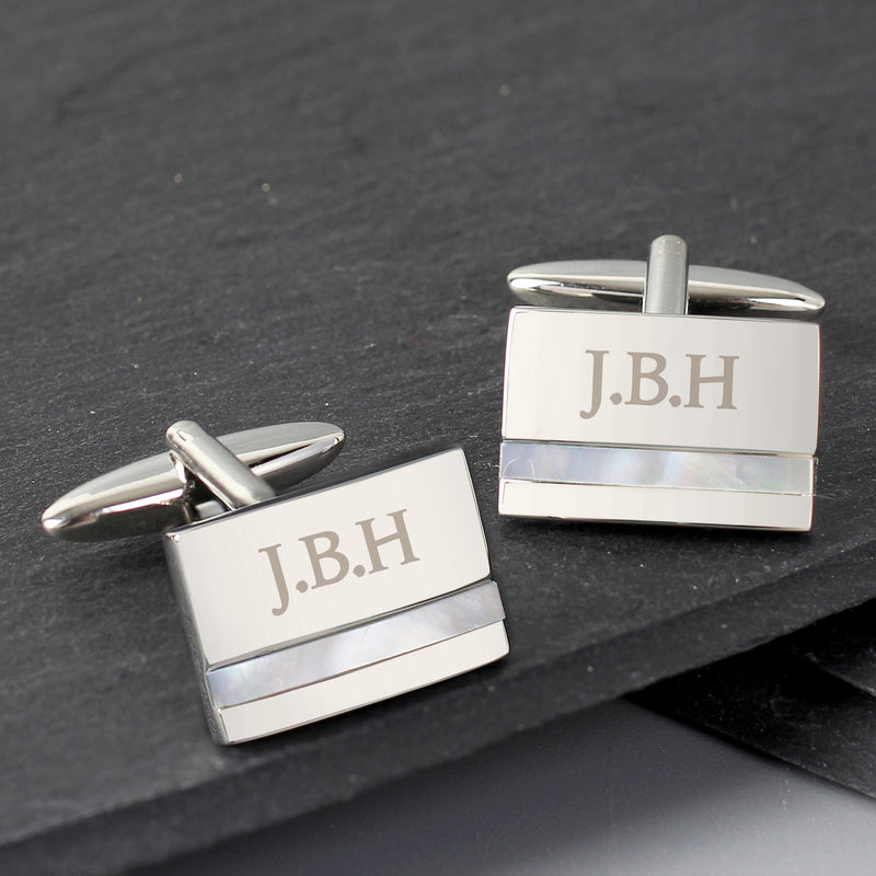 Personalised Mother of Pearl Cufflinks Jewellery Everything Personal